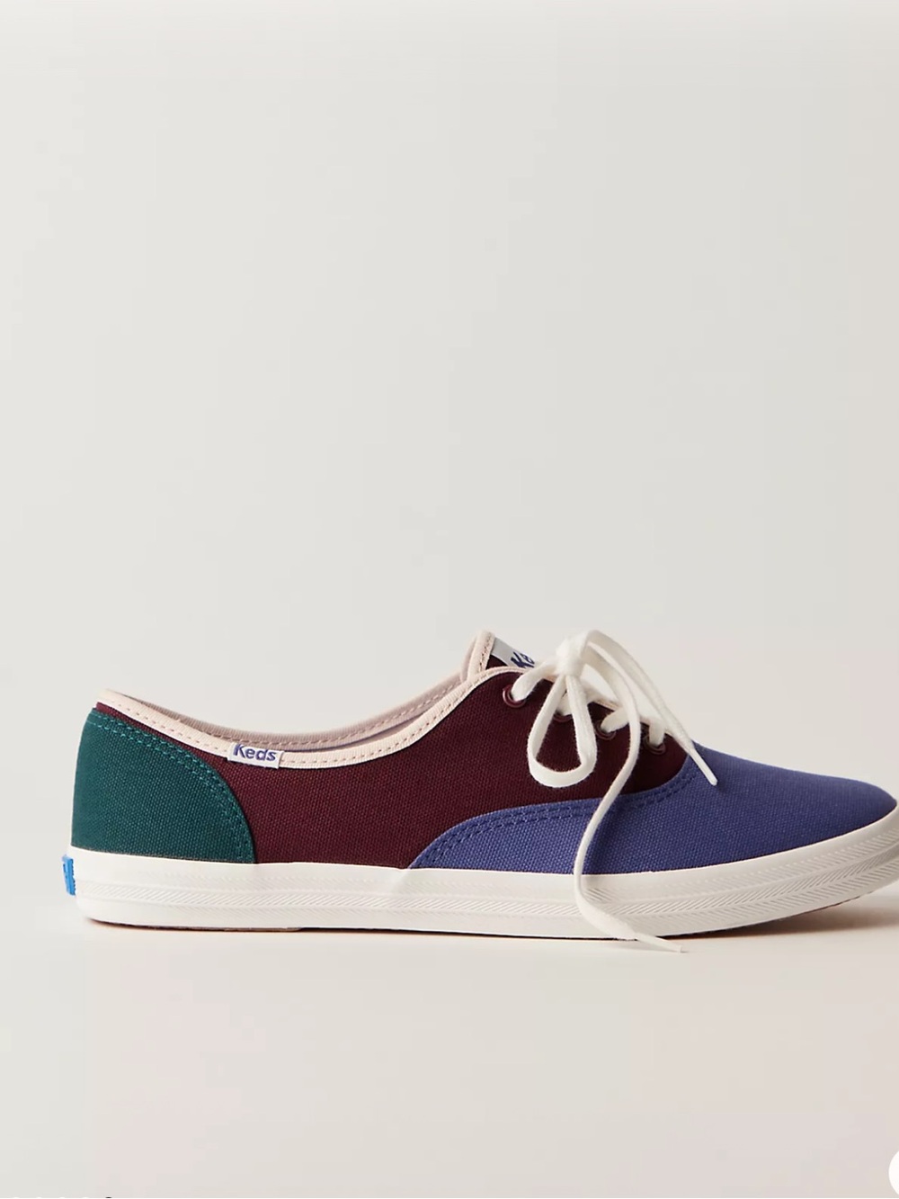 Keds Low-Top Canvas Sneaker in Blue, Fig, and Forest Green